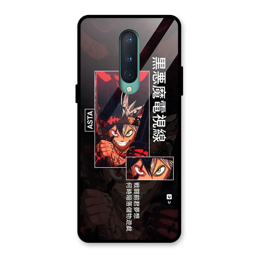 Asta Black Clover Glass Back Case for OnePlus 8