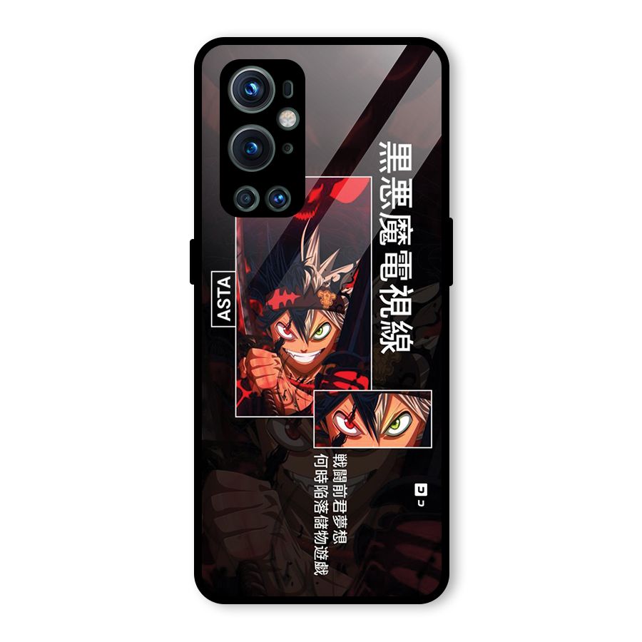 Asta Black Clover Glass Back Case for OnePlus 9 Pro