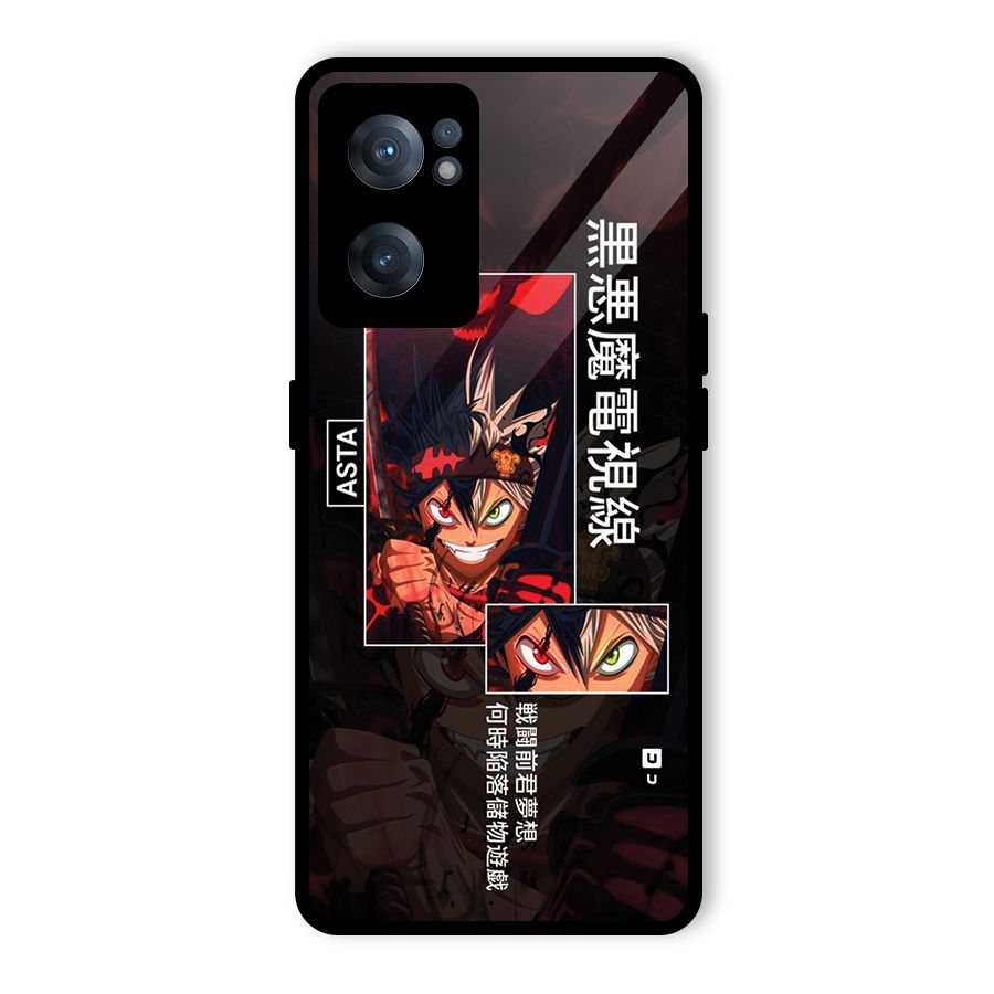 Asta Black Clover Glass Back Case for OnePlus Nord CE 2 5G