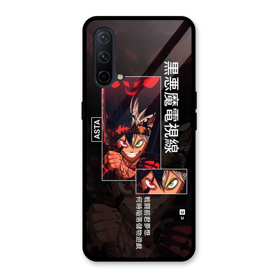 Asta Black Clover Glass Back Case for OnePlus Nord CE 5G