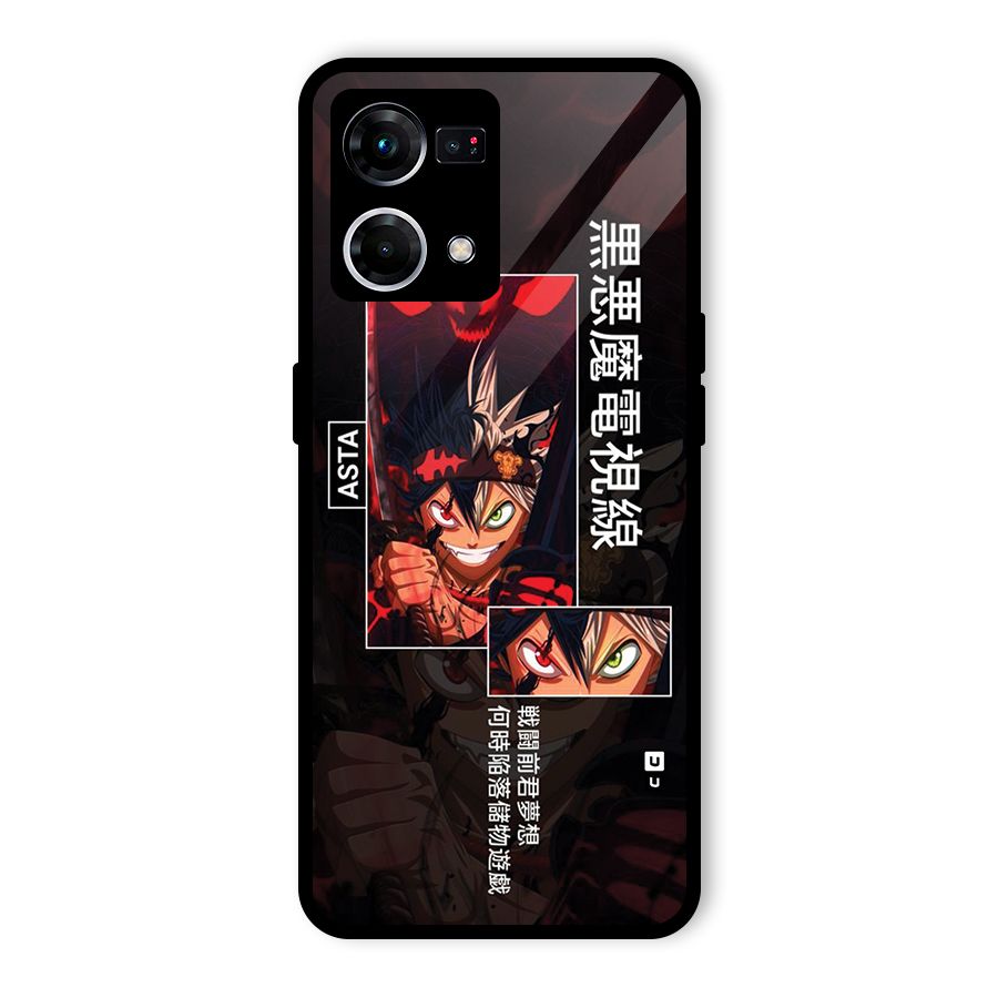 Asta Black Clover Glass Back Case for Oppo F21 Pro 5G