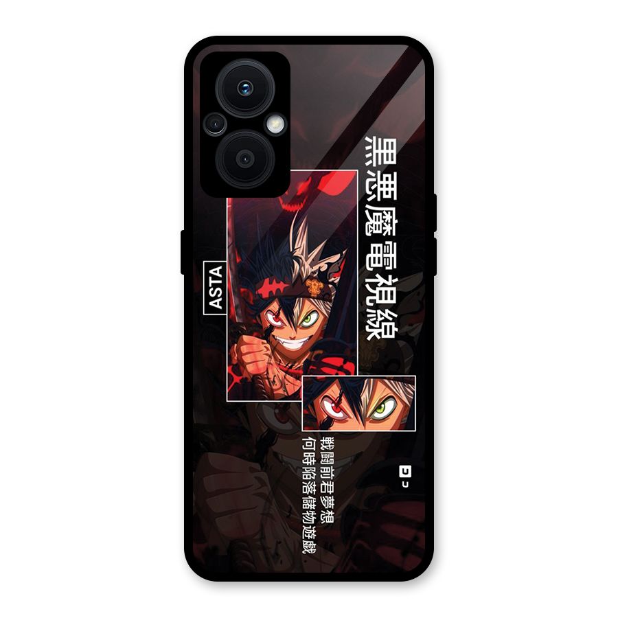 Asta Black Clover Glass Back Case for Oppo F21s Pro 5G