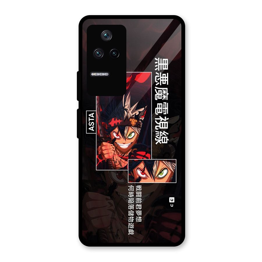 Asta Black Clover Glass Back Case for Poco F4 5G