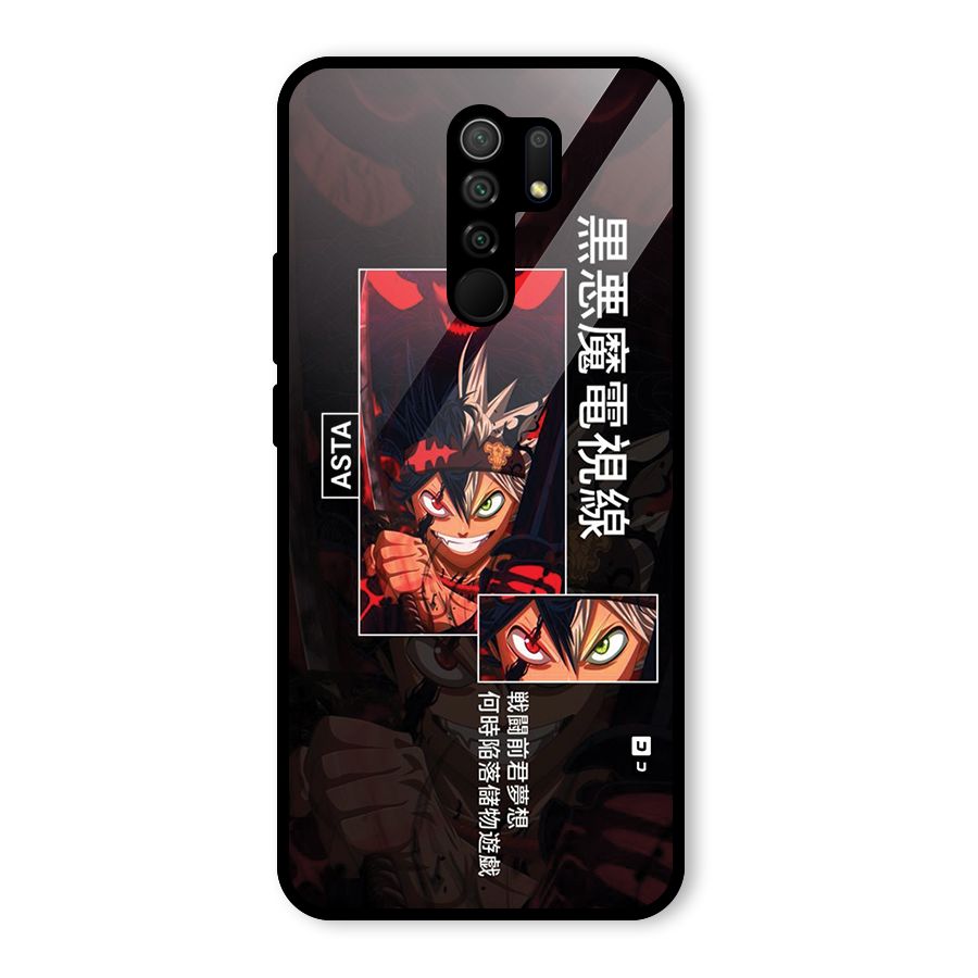 Asta Black Clover Glass Back Case for Poco M2