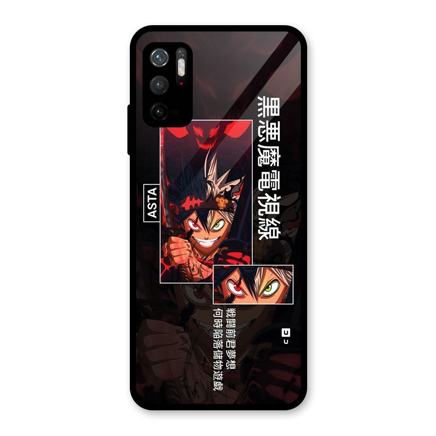 Asta Black Clover Glass Back Case for Poco M3 Pro 5G