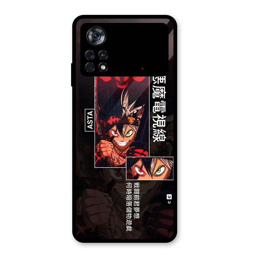 Asta Black Clover Glass Back Case for Poco X4 Pro 5G
