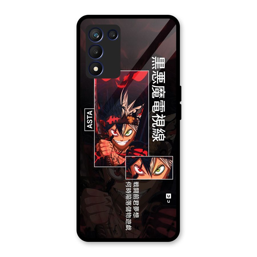 Asta Black Clover Glass Back Case for Realme 9 5G Speed