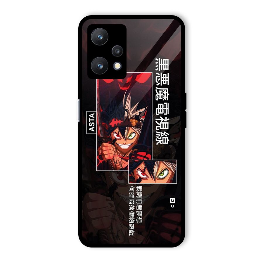 Asta Black Clover Glass Back Case for Realme 9 Pro 5G