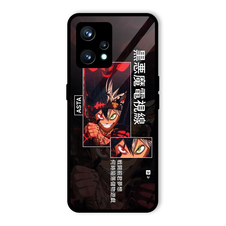 Asta Black Clover Glass Back Case for Realme 9 Pro Plus 5G
