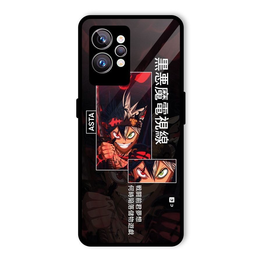 Asta Black Clover Glass Back Case for Realme GT2 Pro