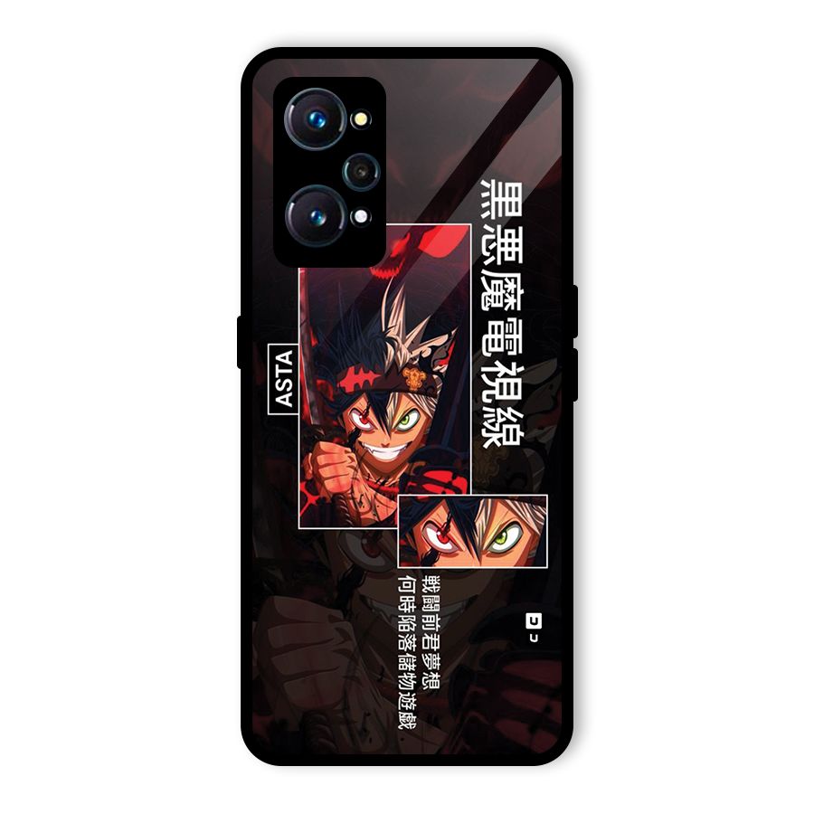 Asta Black Clover Glass Back Case for Realme GT 2