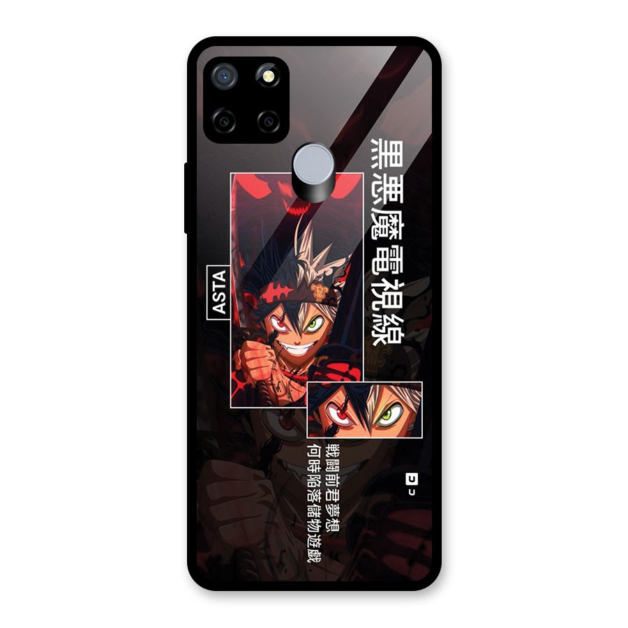 Asta Black Clover Glass Back Case for Realme Narzo 20