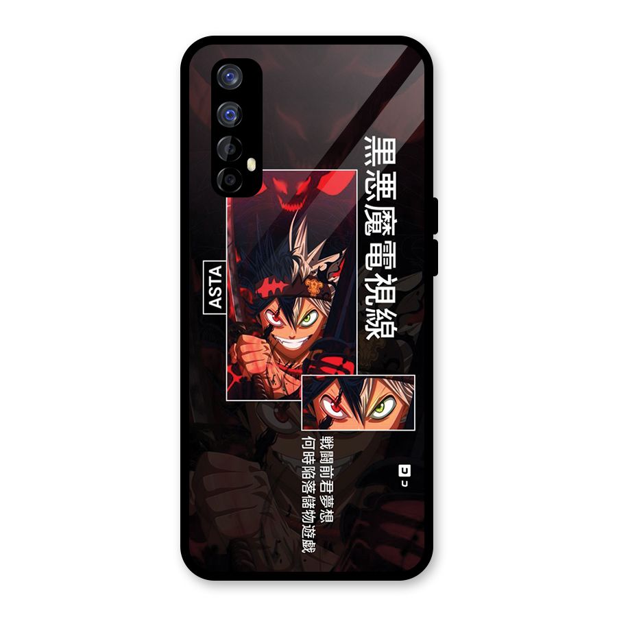 Asta Black Clover Glass Back Case for Realme Narzo 20 Pro
