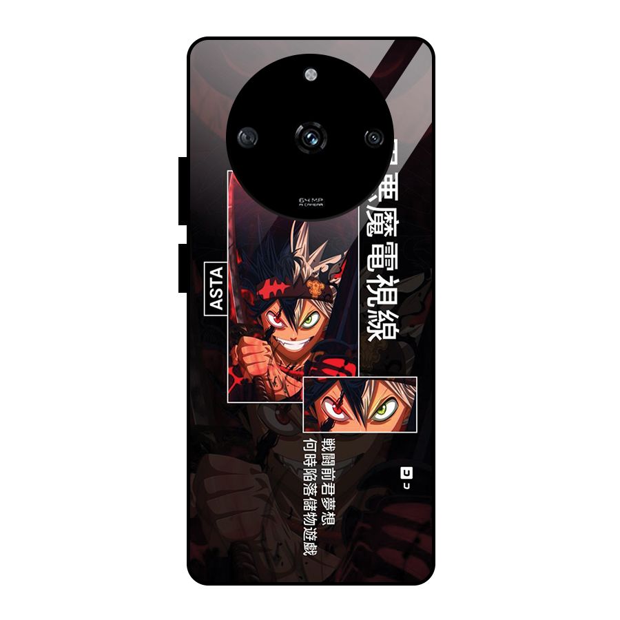 Asta Black Clover Glass Back Case for Realme Narzo 60 5G
