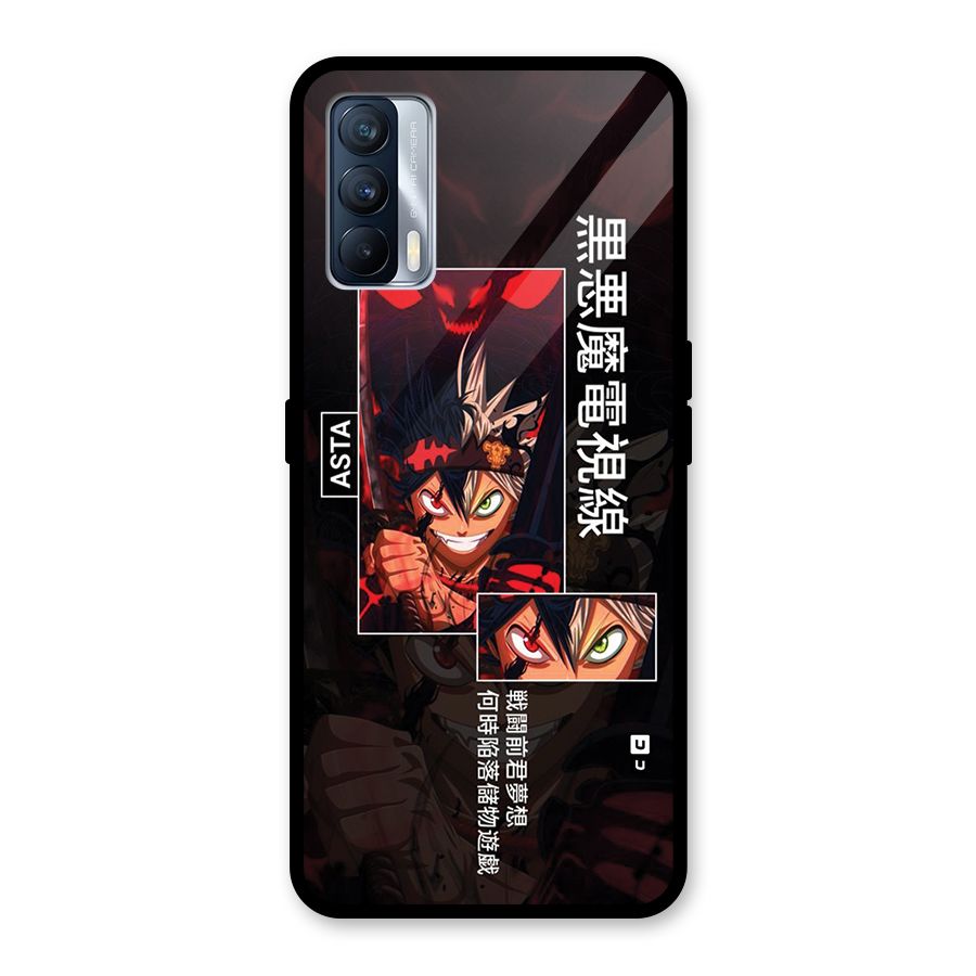 Asta Black Clover Glass Back Case for Realme X7