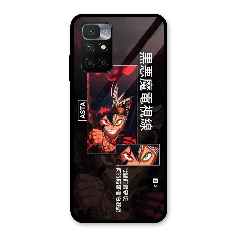 Asta Black Clover Glass Back Case for Redmi 10 Prime