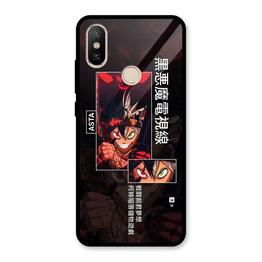 Asta Black Clover Glass Back Case for Redmi A2