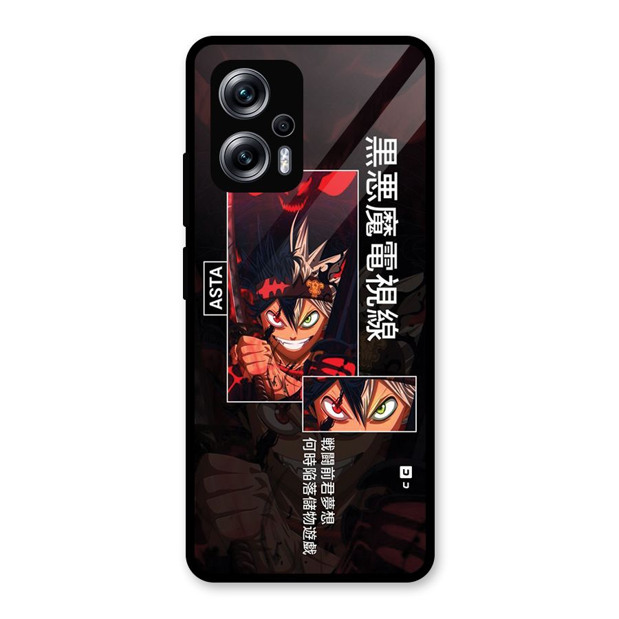 Asta Black Clover Glass Back Case for Redmi K50i