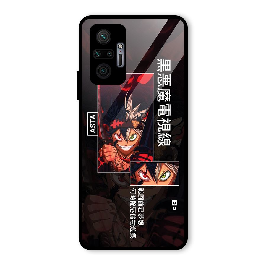Asta Black Clover Glass Back Case for Redmi Note 10 Pro