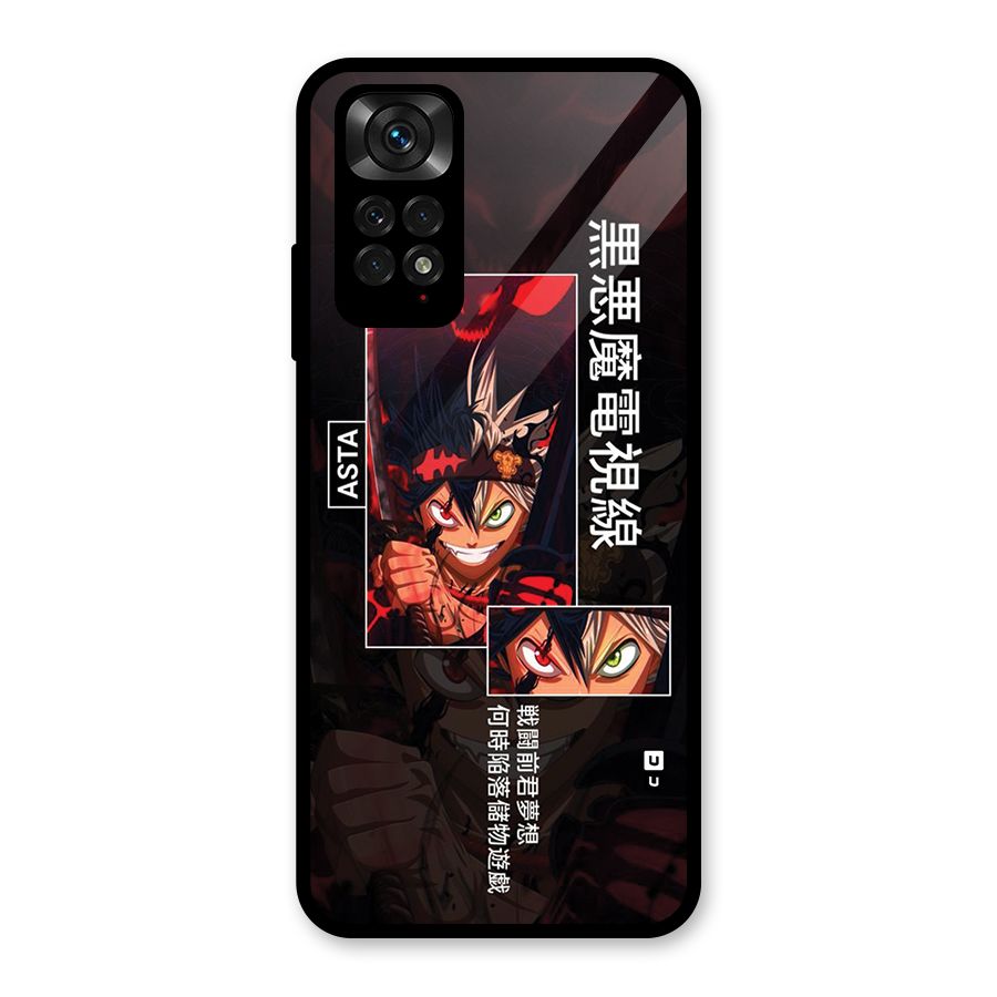 Asta Black Clover Glass Back Case for Redmi Note 11S