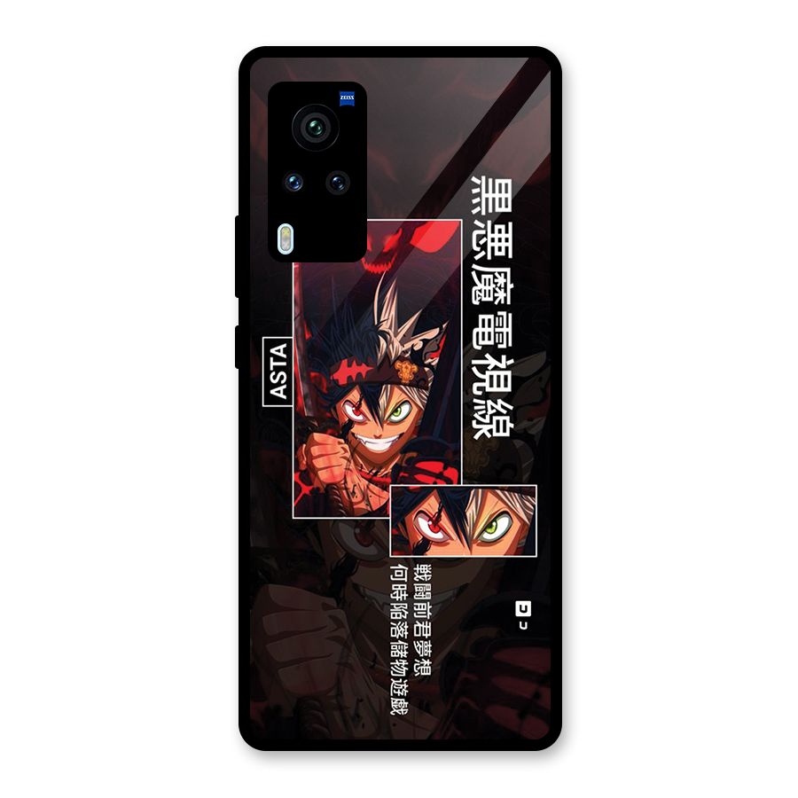 Asta Black Clover Glass Back Case for Vivo X60 Pro