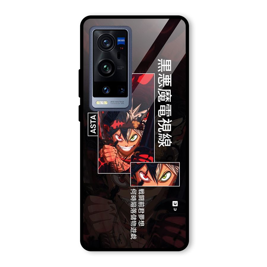 Asta Black Clover Glass Back Case for Vivo X60 Pro Plus