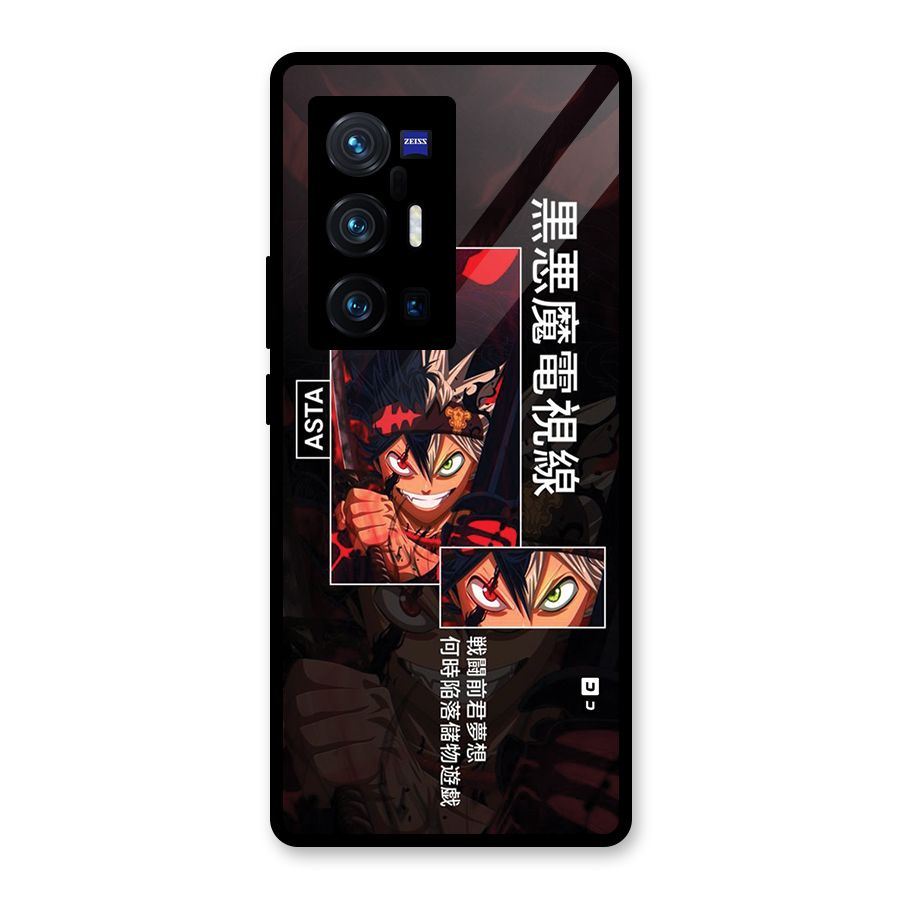 Asta Black Clover Glass Back Case for Vivo X70 Pro Plus