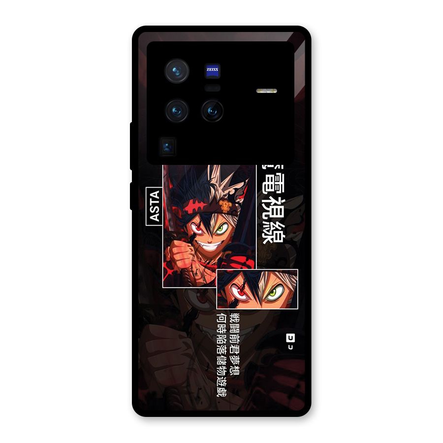 Asta Black Clover Glass Back Case for Vivo X80 Pro
