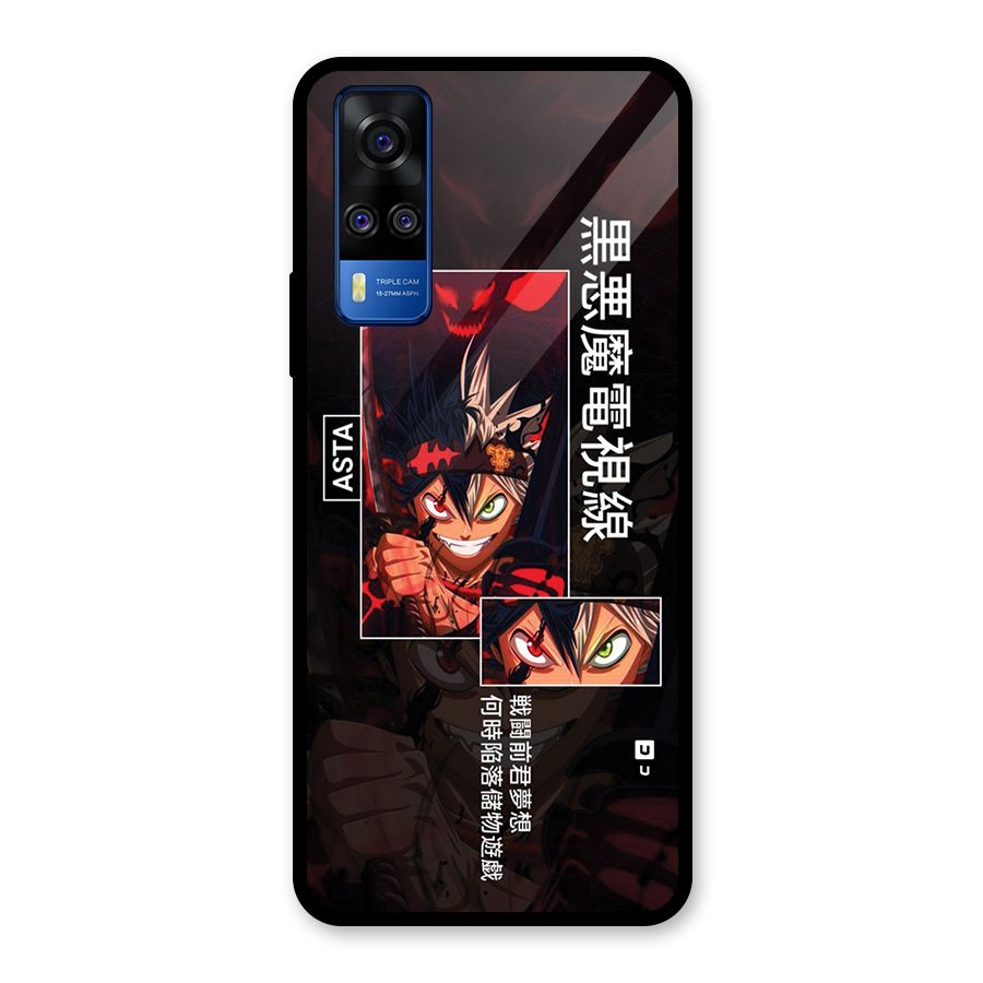 Asta Black Clover Glass Back Case for Vivo Y31