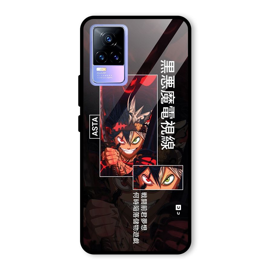 Asta Black Clover Glass Back Case for Vivo Y73