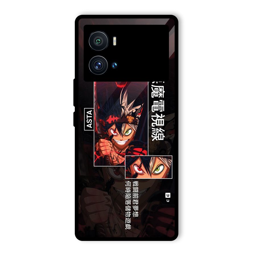 Asta Black Clover Glass Back Case for Vivo iQOO 9 Pro