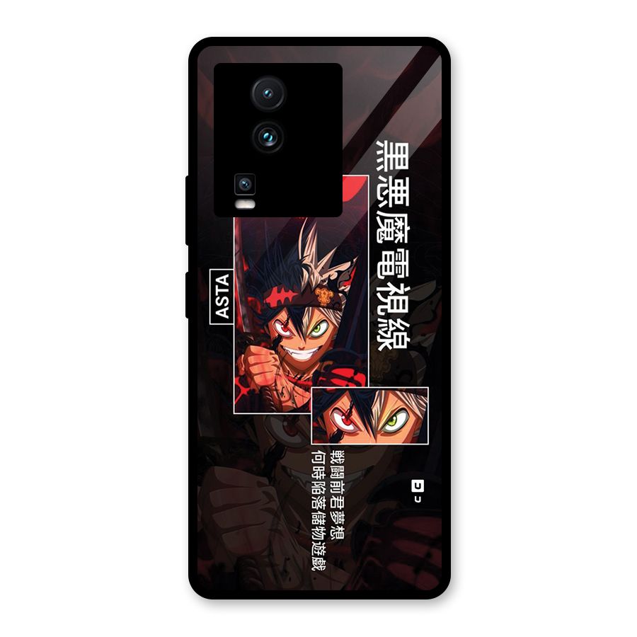 Asta Black Clover Glass Back Case for Vivo iQOO Neo 7