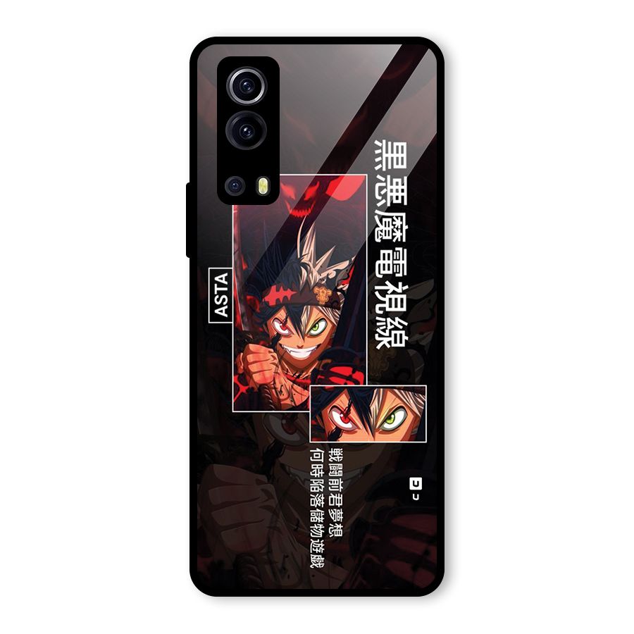 Asta Black Clover Glass Back Case for Vivo iQOO Z3