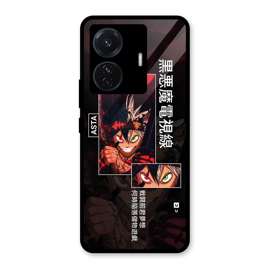 Asta Black Clover Glass Back Case for Vivo iQOO Z6 Pro