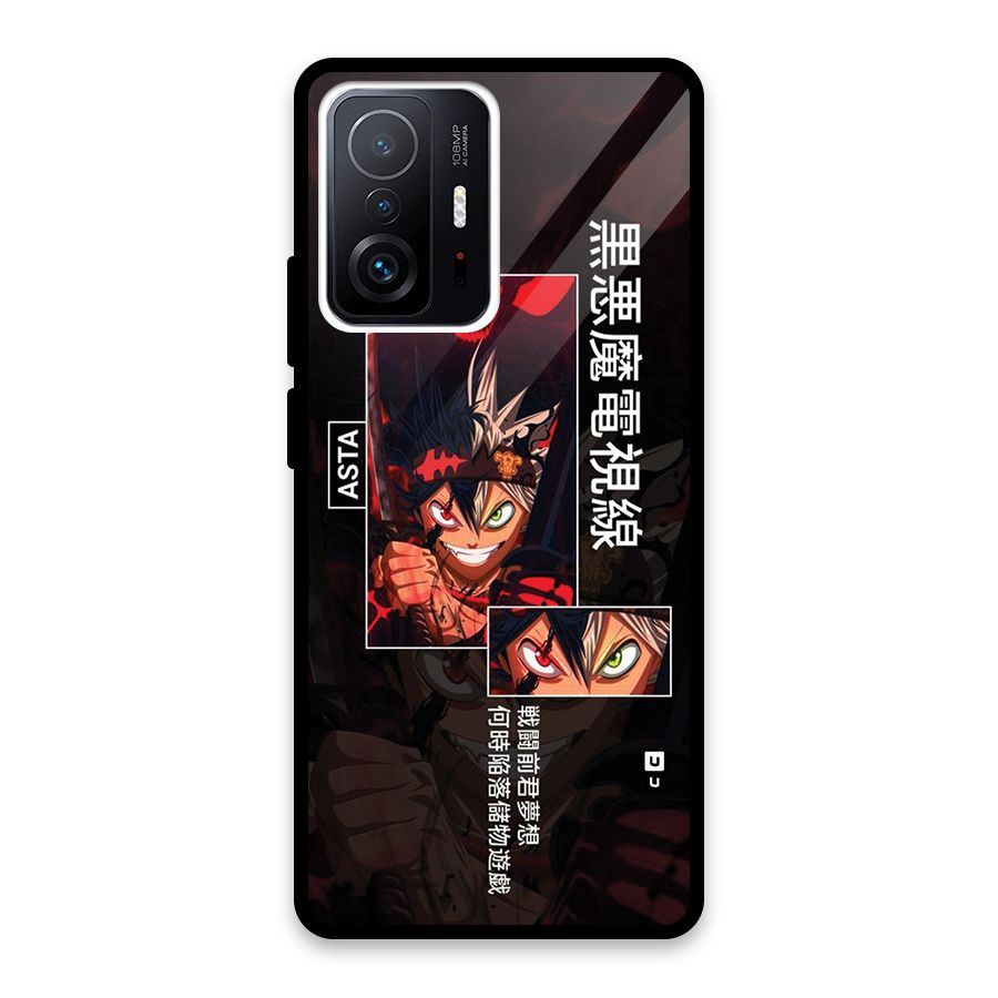 Asta Black Clover Glass Back Case for Xiaomi 11T Pro