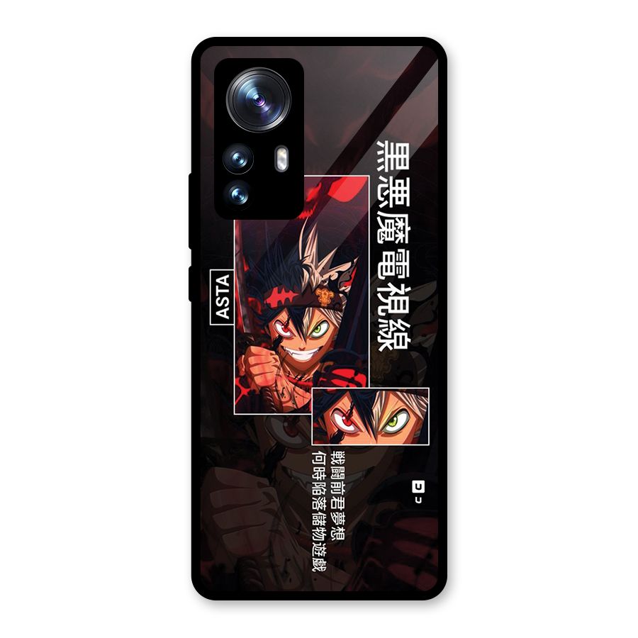 Asta Black Clover Glass Back Case for Xiaomi 12 Pro