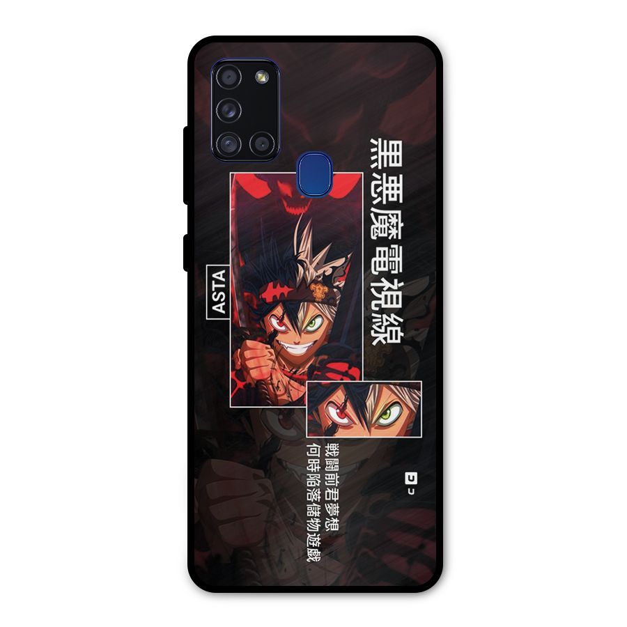 Asta Black Clover Metal Back Case for Galaxy A21s