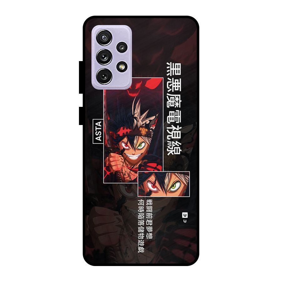 Asta Black Clover Metal Back Case for Galaxy A72