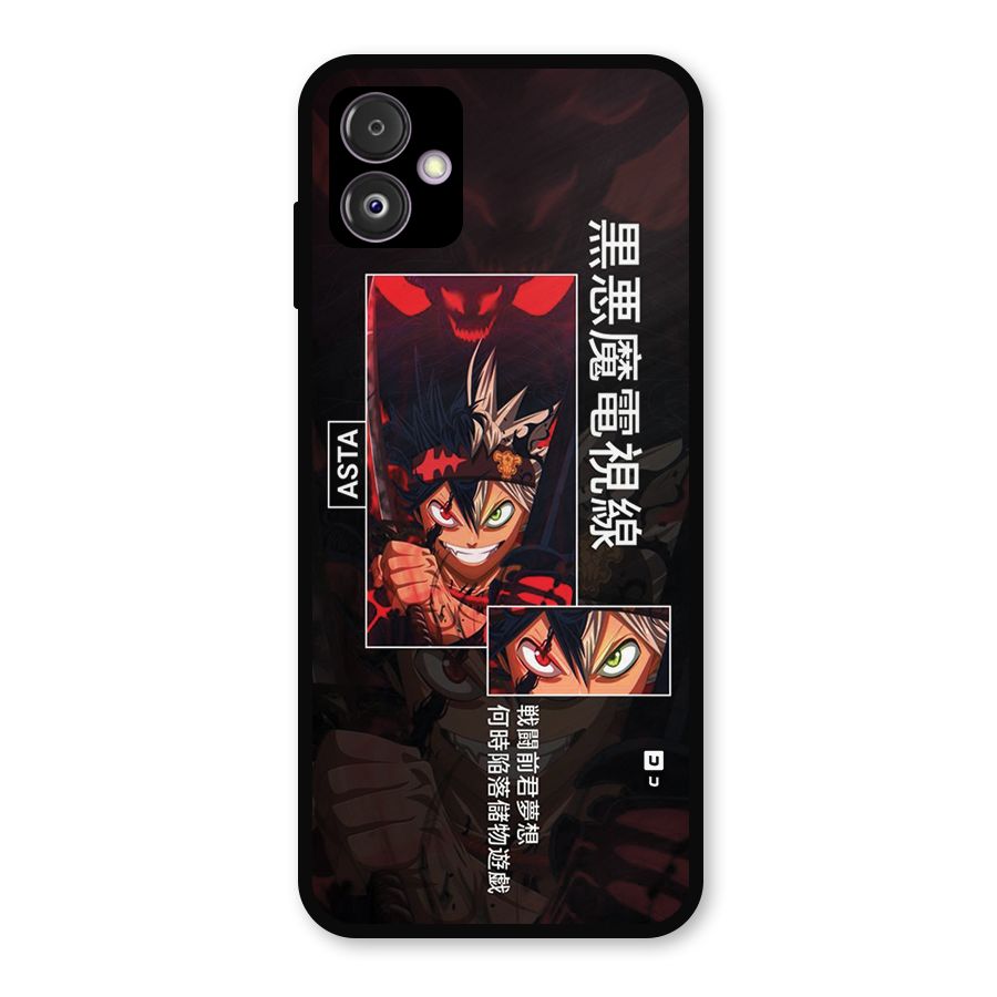 Asta Black Clover Metal Back Case for Galaxy F14