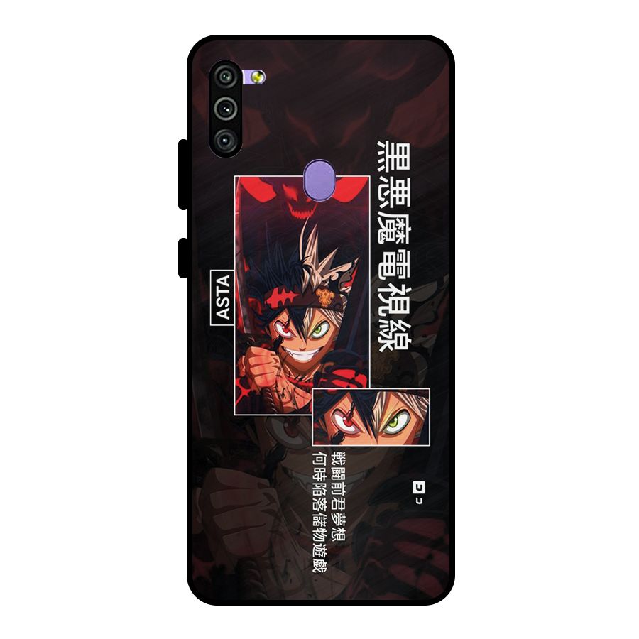 Asta Black Clover Metal Back Case for Galaxy M11