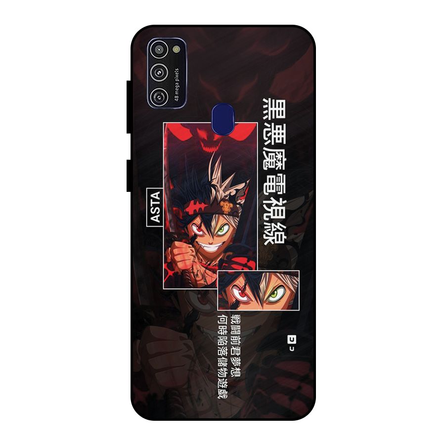 Asta Black Clover Metal Back Case for Galaxy M21