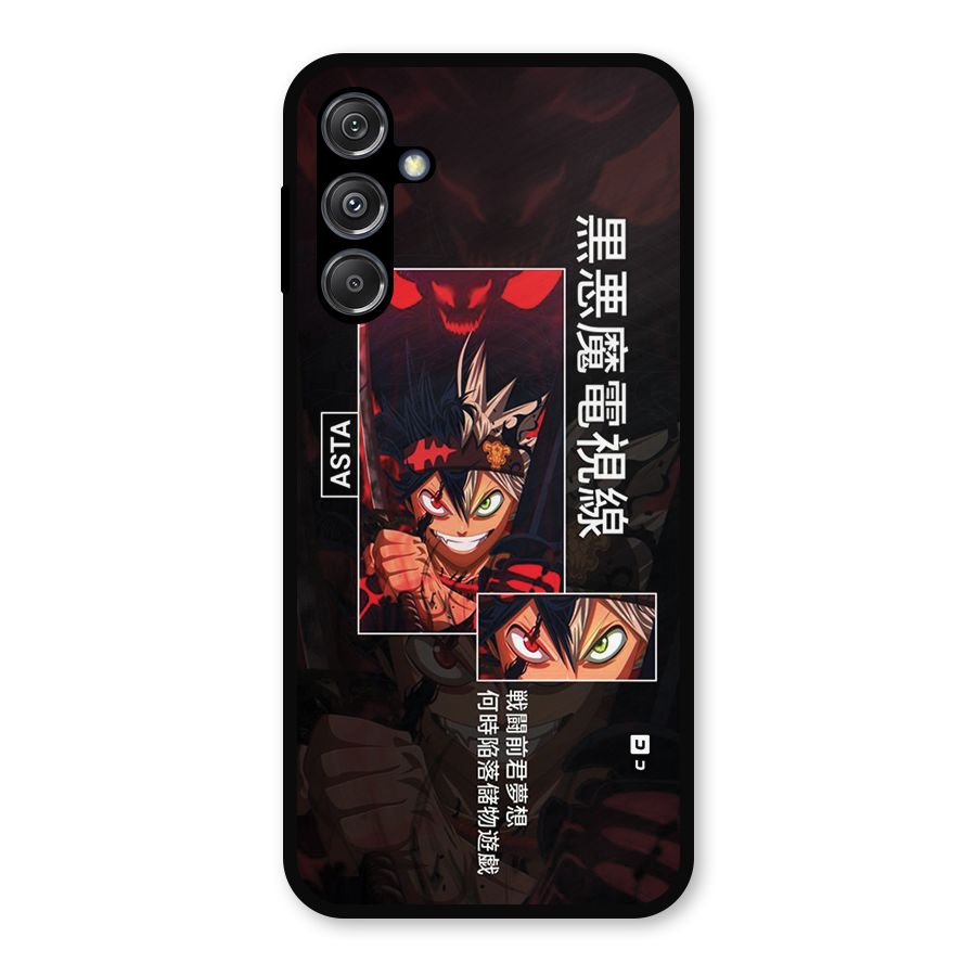 Asta Black Clover Metal Back Case for Galaxy M34 5G
