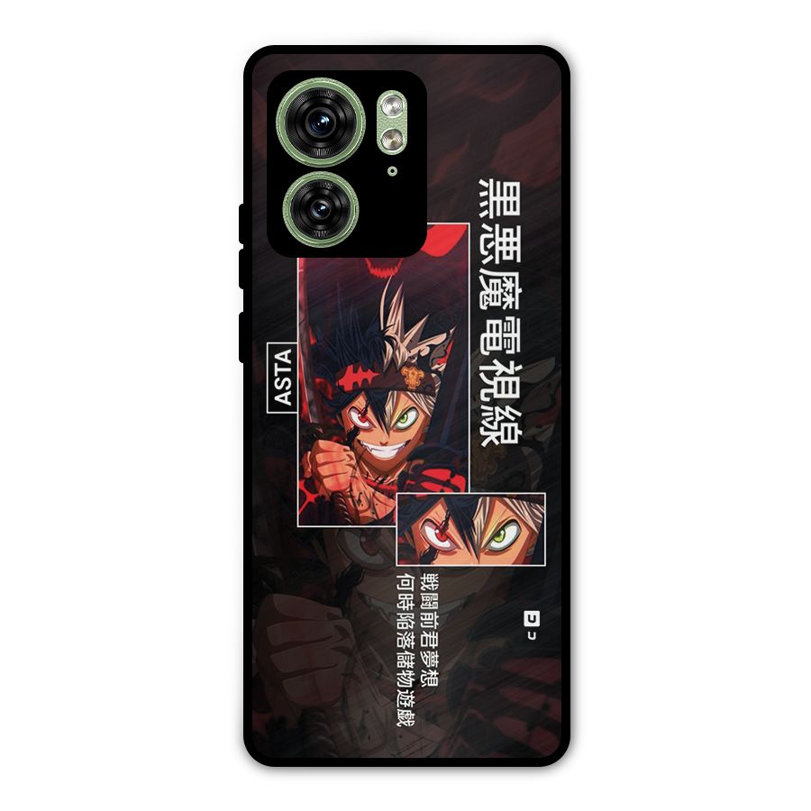 Asta Black Clover Metal Back Case for Motorola Edge 40 5G