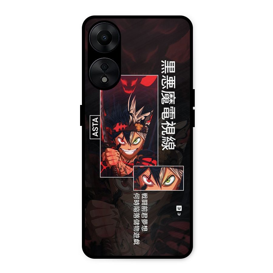 Asta Black Clover Metal Back Case for Oppo A78 5G