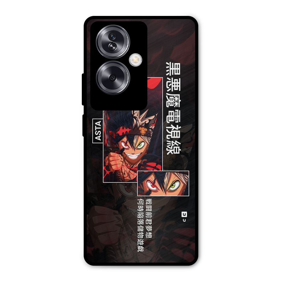 Asta Black Clover Metal Back Case for Oppo A79 5G