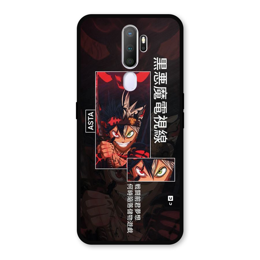 Asta Black Clover Metal Back Case for Oppo A9 (2020)