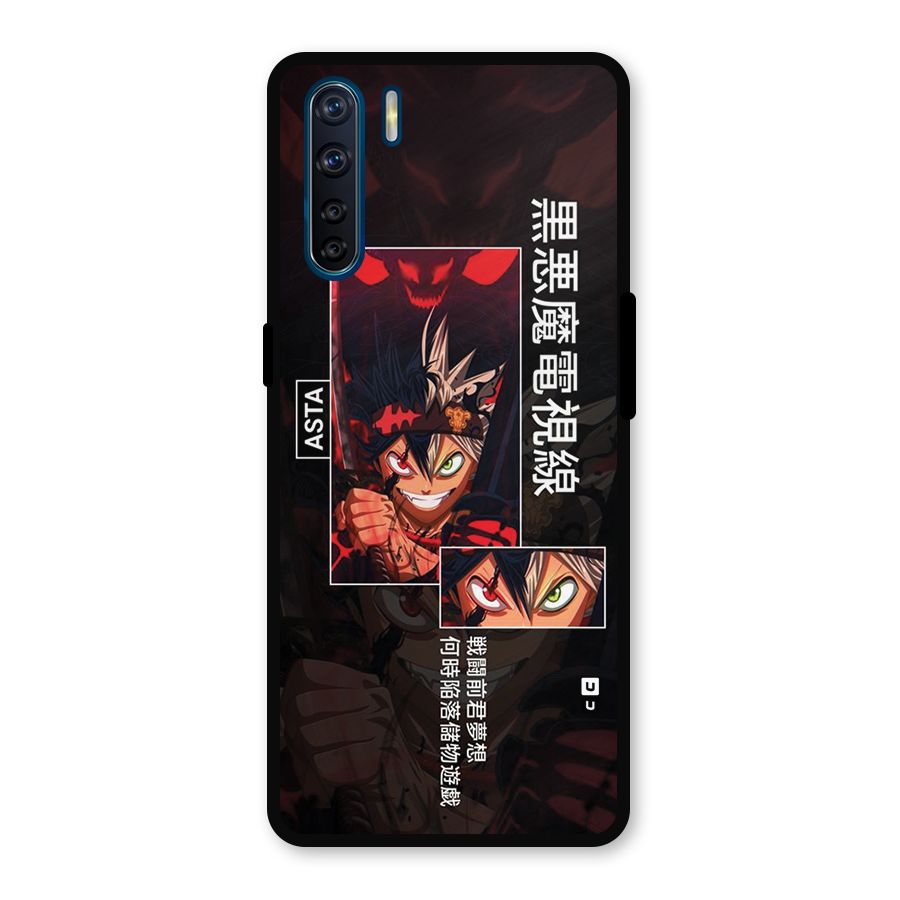 Asta Black Clover Metal Back Case for Oppo F15