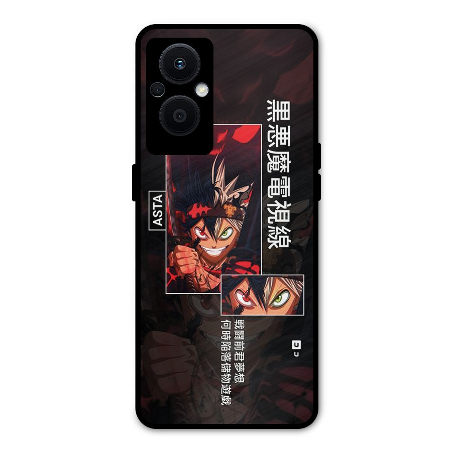 Asta Black Clover Metal Back Case for Oppo F21 Pro 5G