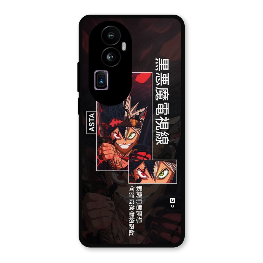 Asta Black Clover Metal Back Case for Oppo Reno10 Pro Plus