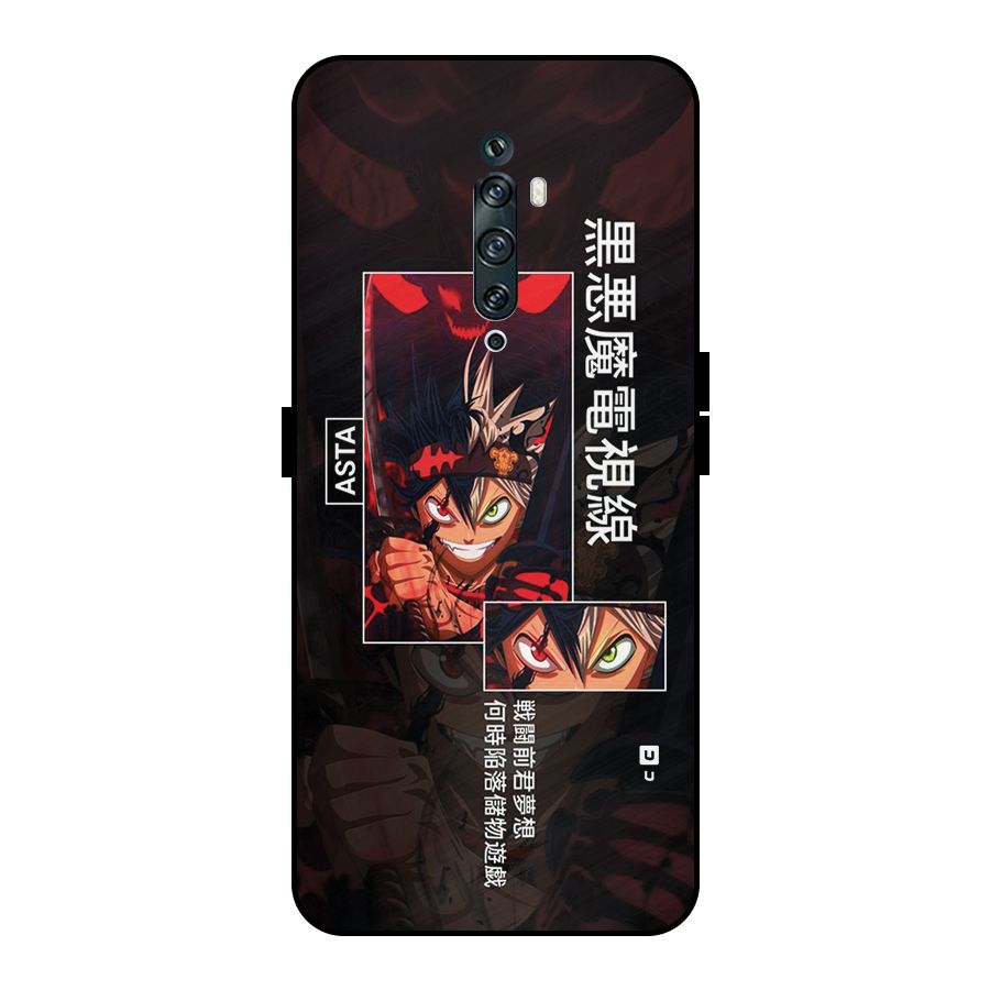 Asta Black Clover Metal Back Case for Oppo Reno2 F
